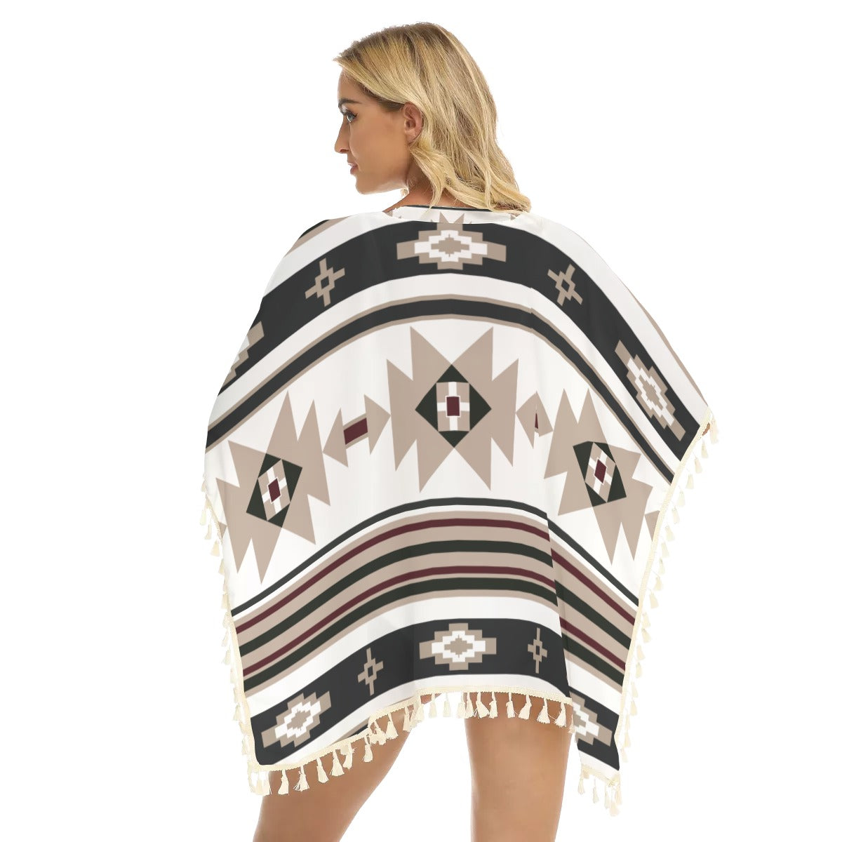 WelcomeNative Native American Women's Square Fringed Shawl