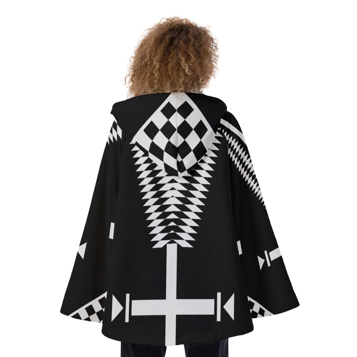 WelcomeNative Native American Hooded Flared Coat, 3D Hooded Coat, All Over Print