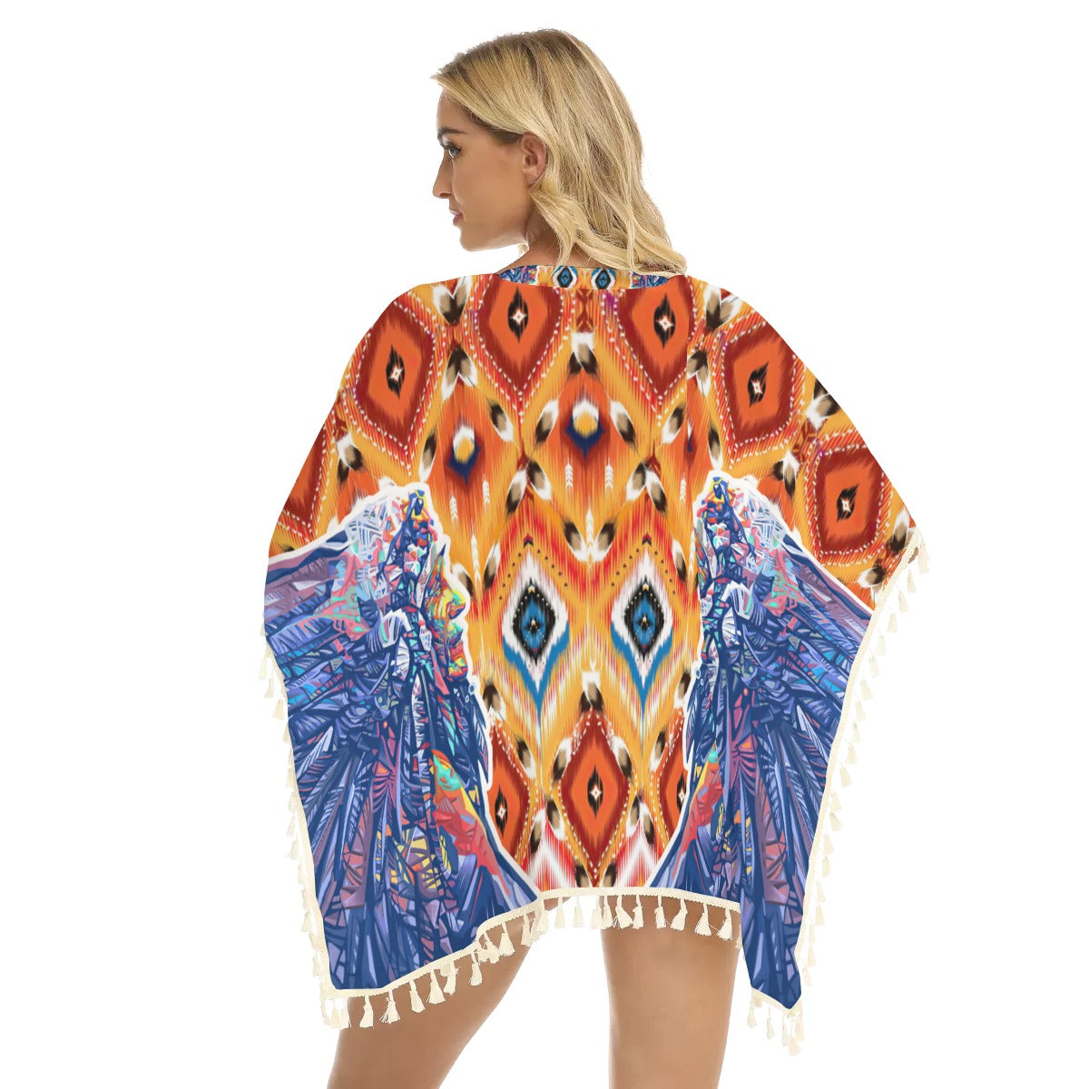 WelcomeNative Native American Women's Square Fringed Shawl