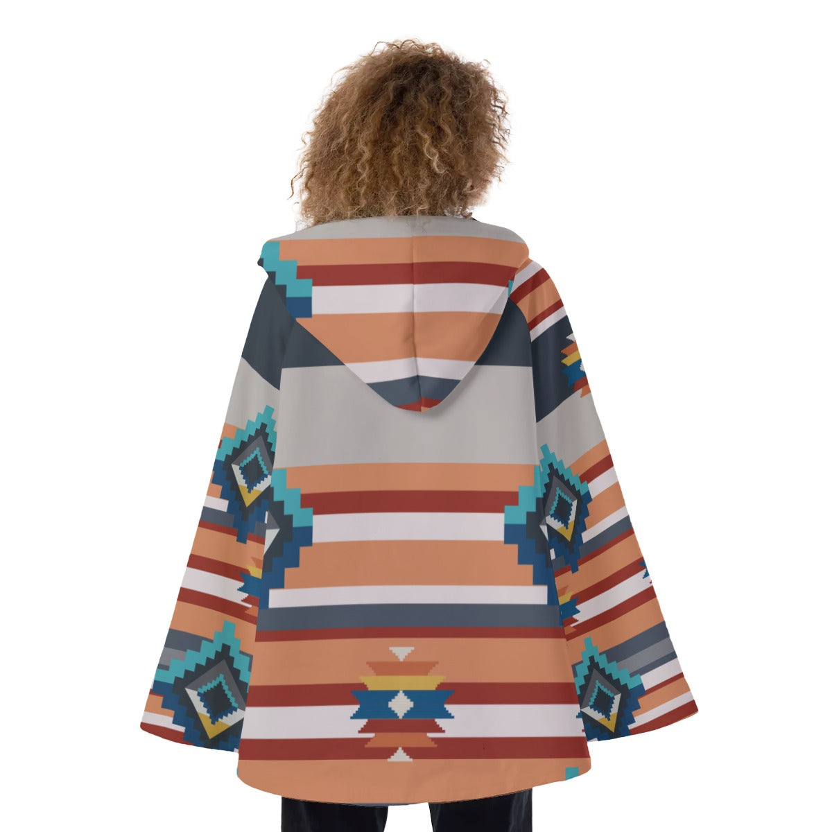 WelcomeNative Native American Hooded Flared Coat, 3D Hooded Coat, All Over Print