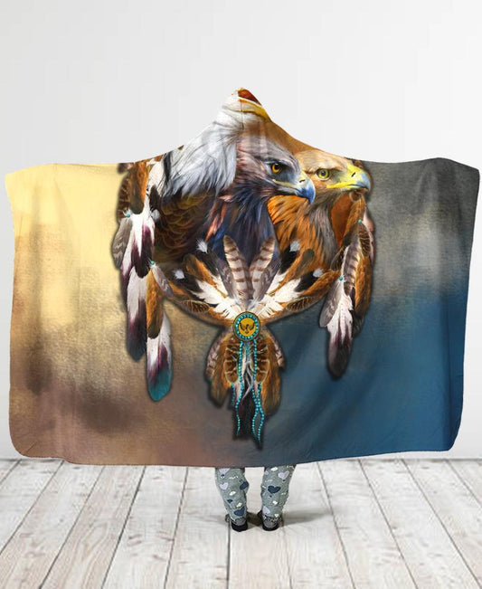 WelcomeNative Eagle Hooded Blanket, All Over Print, Native American