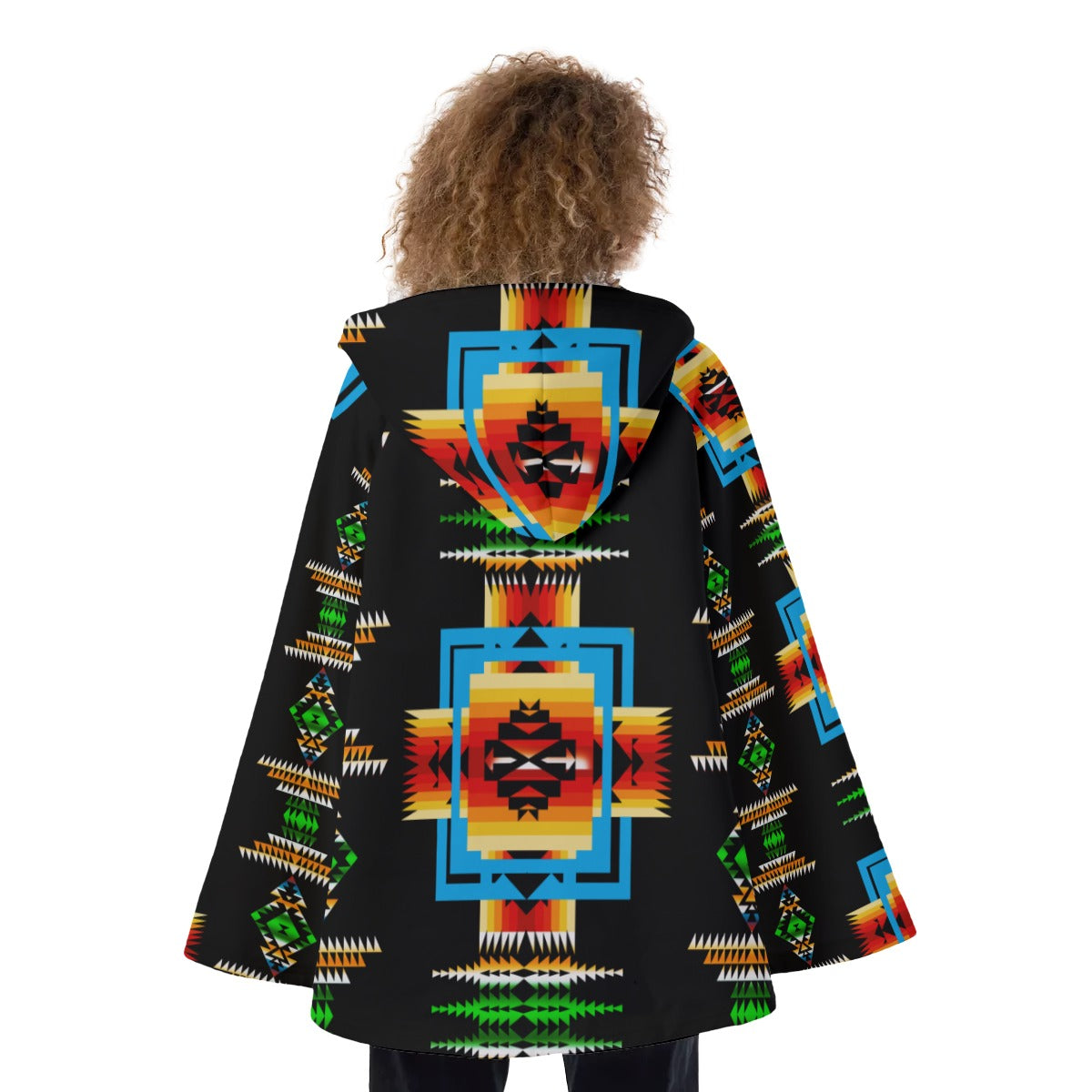 WelcomeNative Native American Hooded Flared Coat, 3D Hooded Coat, All Over Print