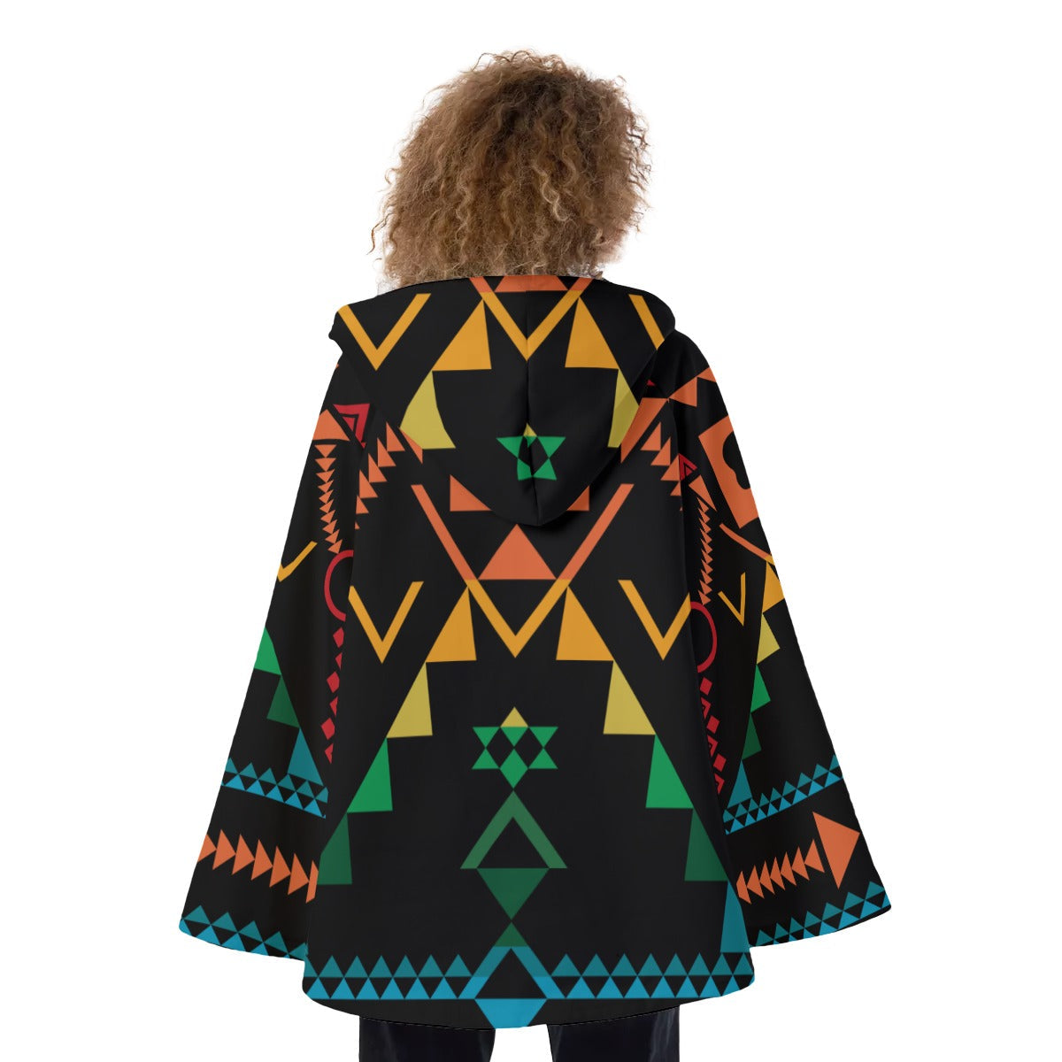 WelcomeNative Native American Hooded Flared Coat, 3D Hooded Coat, All Over Print