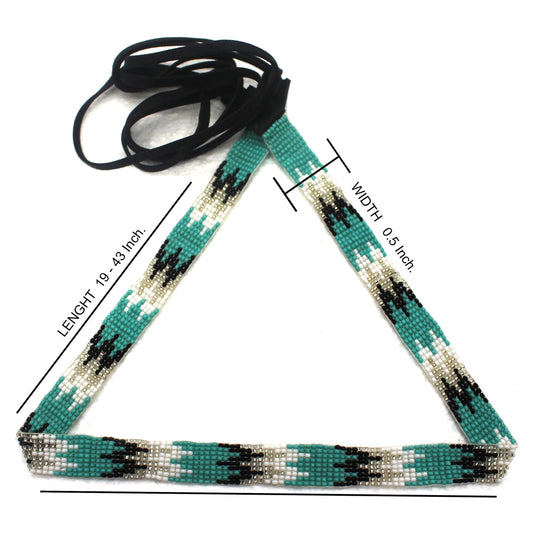 Handmade Turquoise Blue Black White Cowboy Hatband - Welcome Native