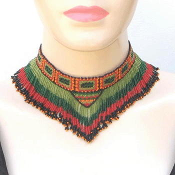 Enclosure For Ceremonial Dance Green Choker Necklace - Welcome Native