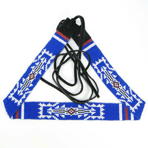 Blue White Red Beaded Cowboy Hat Band Medicine Man'S Eye Beadwork - Welcome Native