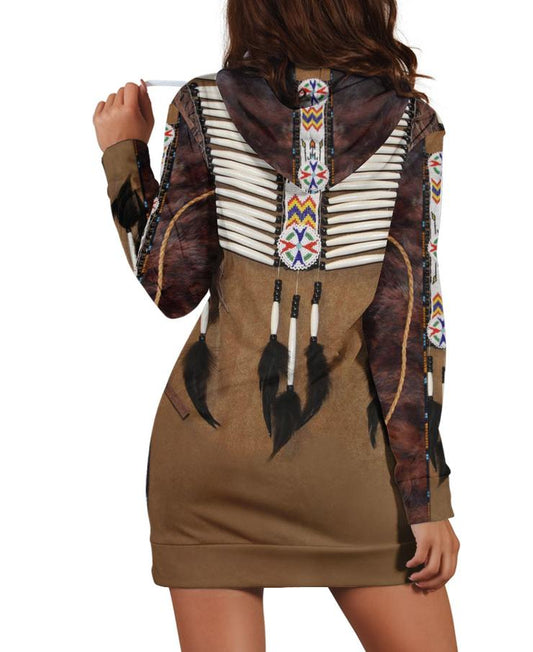 WelcomeNative Native Ooze Hoodie Dress Hoodie Dress, 3D Hoodie Dress, All Over Print Hoodie Dress