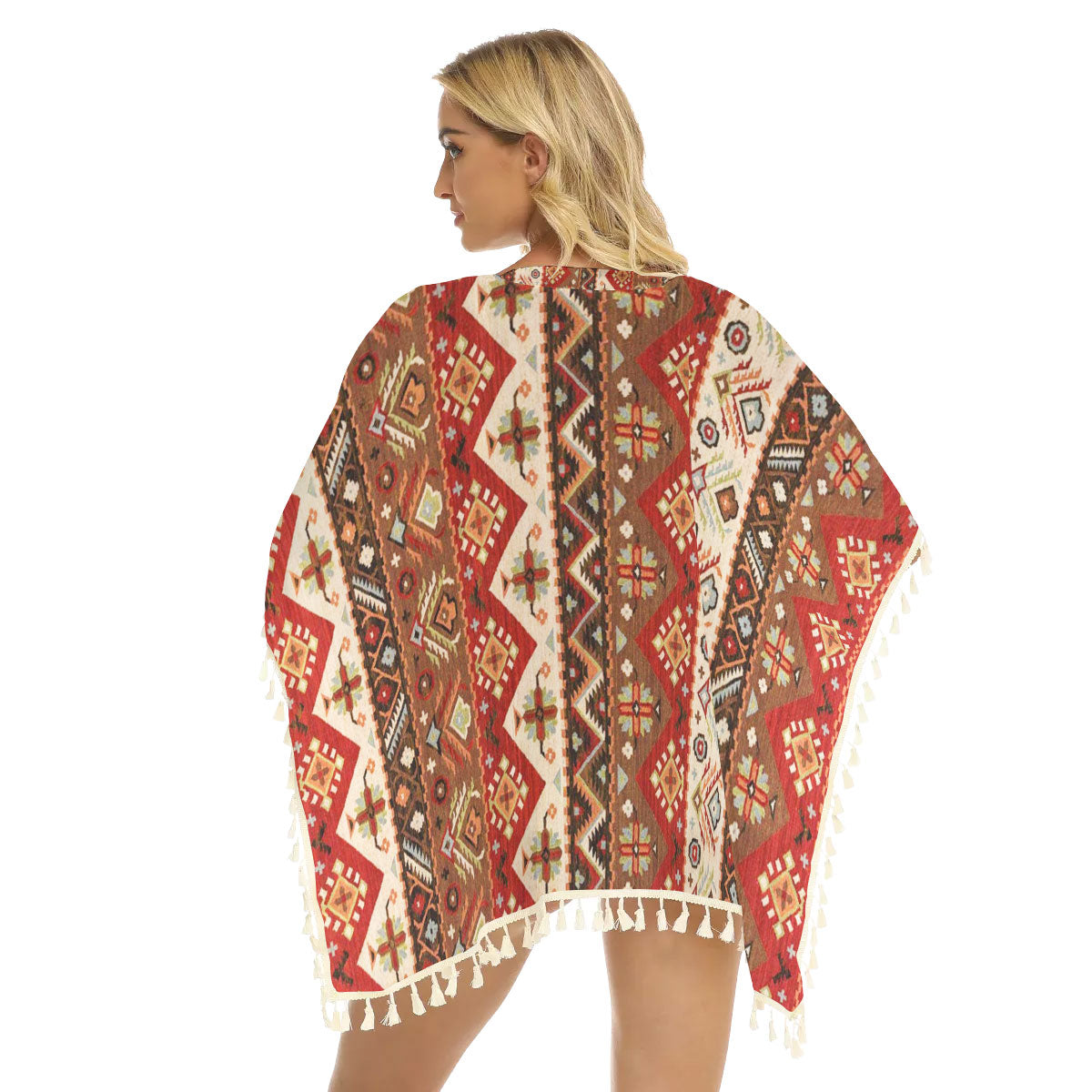 WelcomeNative Native American Women's Square Fringed Shawl