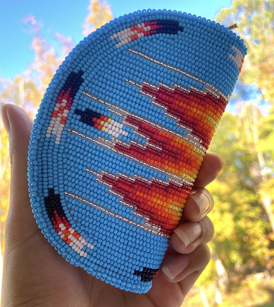 Native Inspired Ethnic Style Seed Bead Beaded Coin Purse - Welcome Native