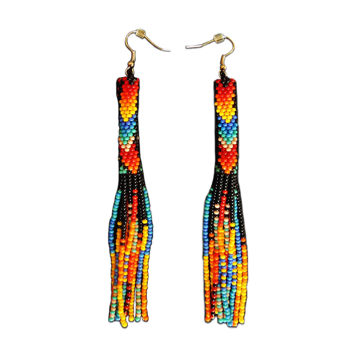 WelcomeNative Handmade Long Beaded Tube Earrings