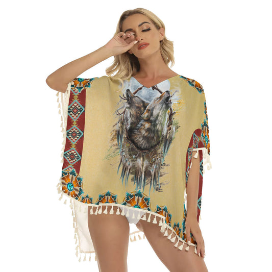 WelcomeNative Native American Women's Square Fringed Shawl