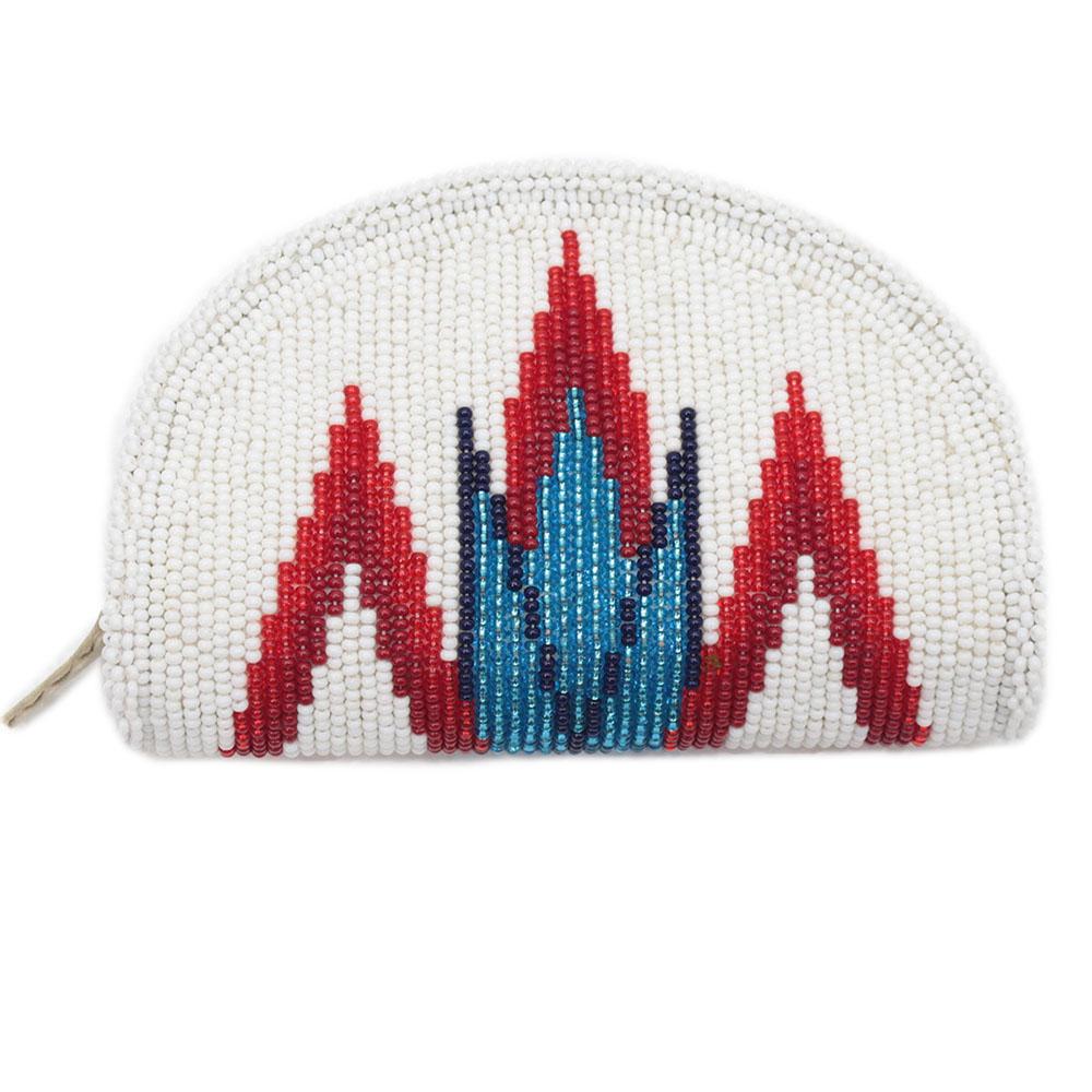 Native Inspired Ethnic Style Seed Bead Beaded Coin Purse - Welcome Native