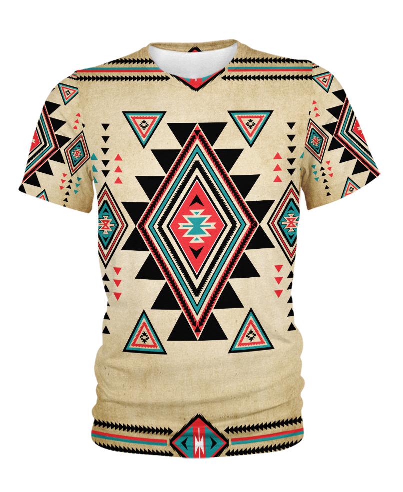 WelcomeNative 3D Ancient Pattern T Shirt, 3D T Shirt, All Over Print T Shirt, Native American