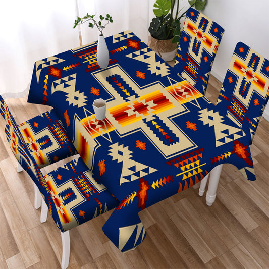 WelcomeNative Pattern Tribe Design Native American Tablecloth, Chair cover, 3D Tablecloth, All Over Print