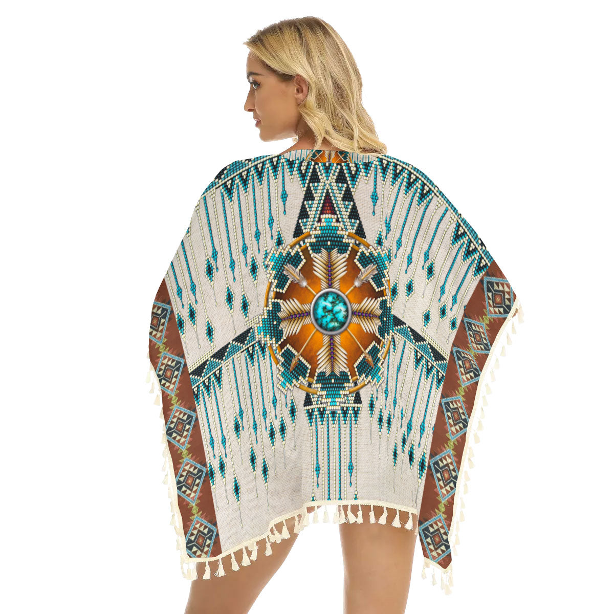 WelcomeNative Native American Women's Square Fringed Shawl