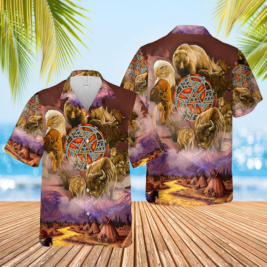 Native American War Horse Hawaiian Shirt