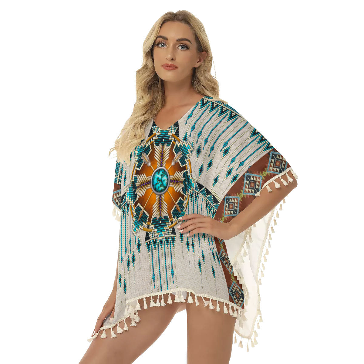 WelcomeNative Native American Women's Square Fringed Shawl