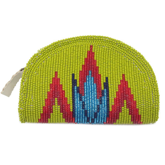 Native Inspired Ethnic Style Seed Bead Beaded Coin Purse - Welcome Native
