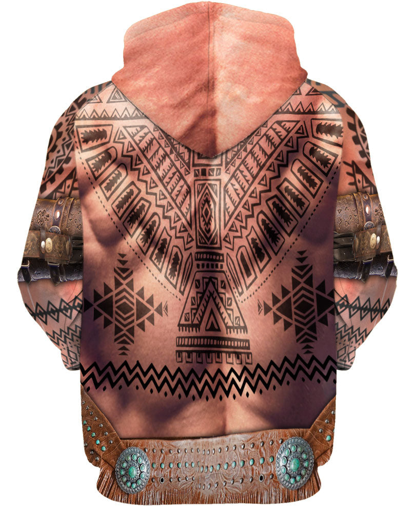 WelcomeNative Warrior Style Native Ameican Hoodie, All Over Print Hoodie, Native American