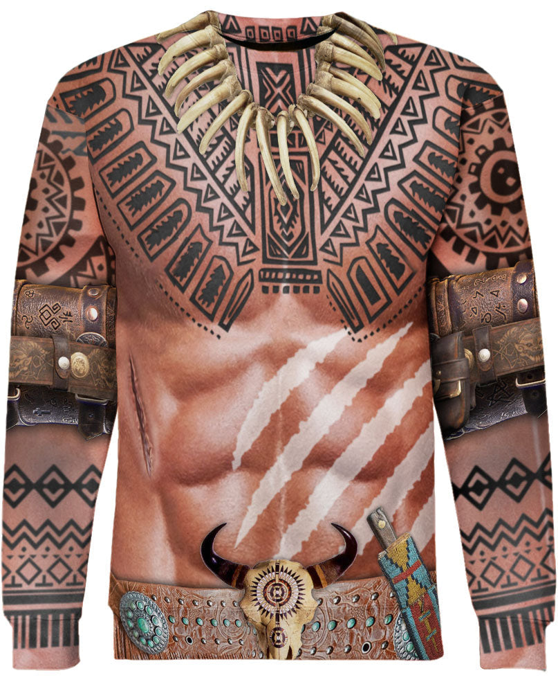 WelcomeNative Warrior Style Native Ameican Hoodie, All Over Print Hoodie, Native American