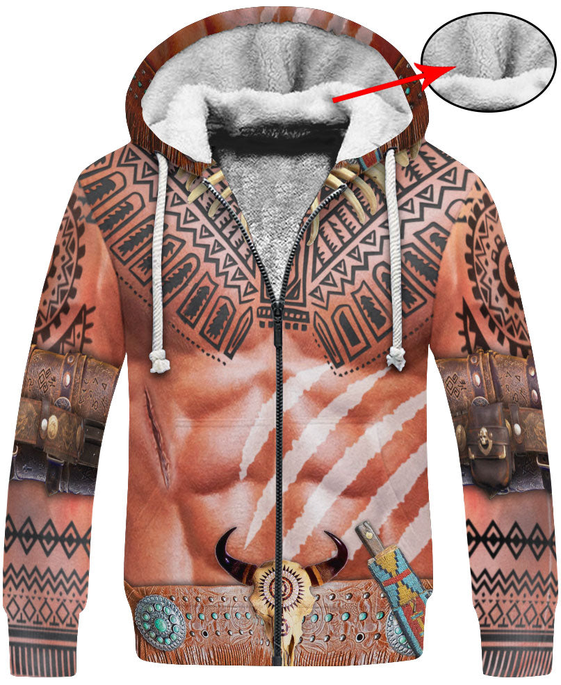 WelcomeNative Warrior Style Native Ameican Hoodie, All Over Print Hoodie, Native American