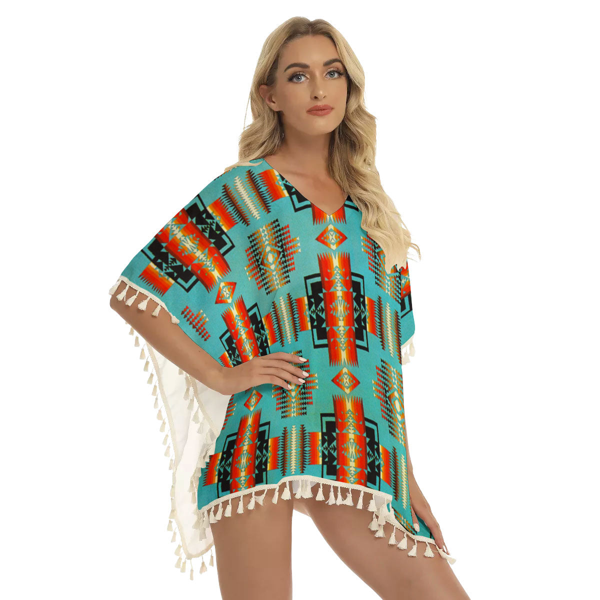 WelcomeNative Native American Women's Square Fringed Shawl