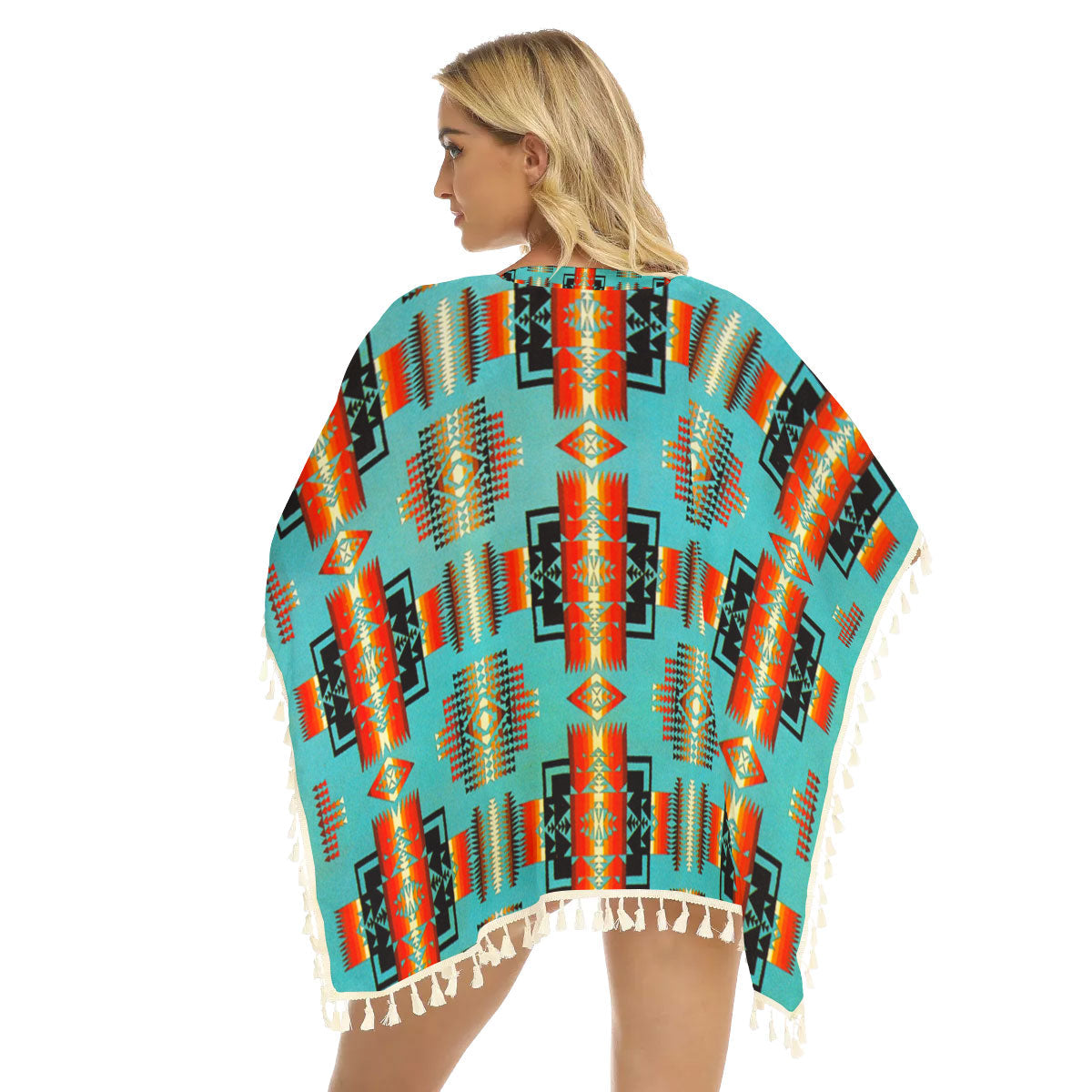 WelcomeNative Native American Women's Square Fringed Shawl