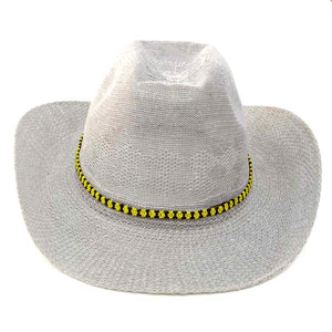 Black Yellow Seed Beaded Flower Beadwork Cowboy Hatband Waist Belt - Welcome Native