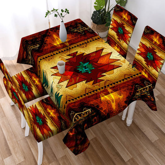 WelcomeNative Pattern Tribe Design Native American Tablecloth, Chair cover, 3D Tablecloth, All Over Print