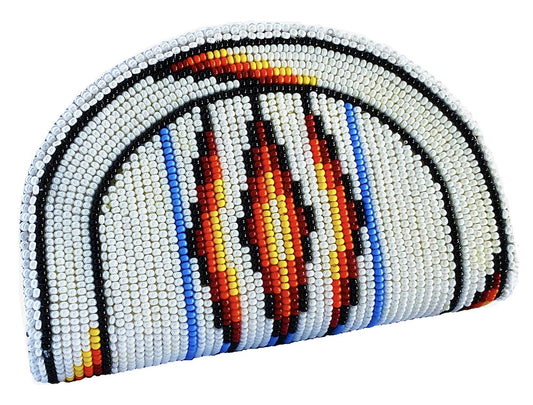 Native Inspired Ethnic Style Seed Bead Beaded Coin Purse - Welcome Native