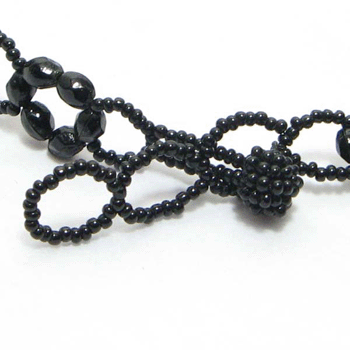 Black Victorian Grand Cross Beaded Choker Necklace - Welcome Native
