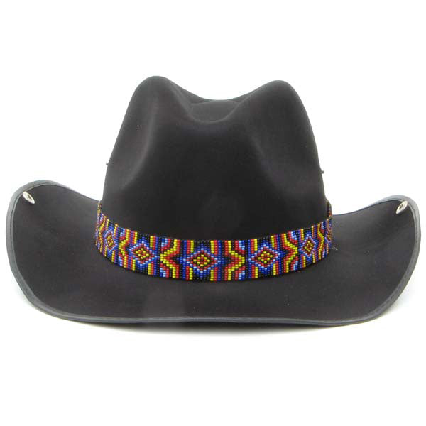 Blue Red Multicolor Zig Zag Beaded Cowboy Hat Band Belt - Welcome Native