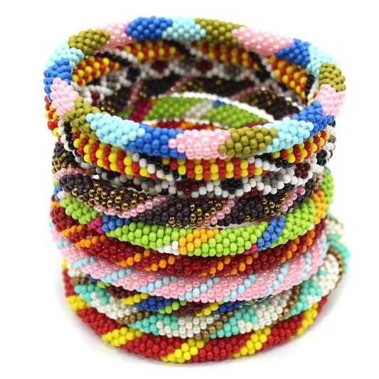Handmade Multi-Color seed beaded Crochet Bracelets set [B-58-SET3] - Beaded Bracelets - Welcome Native