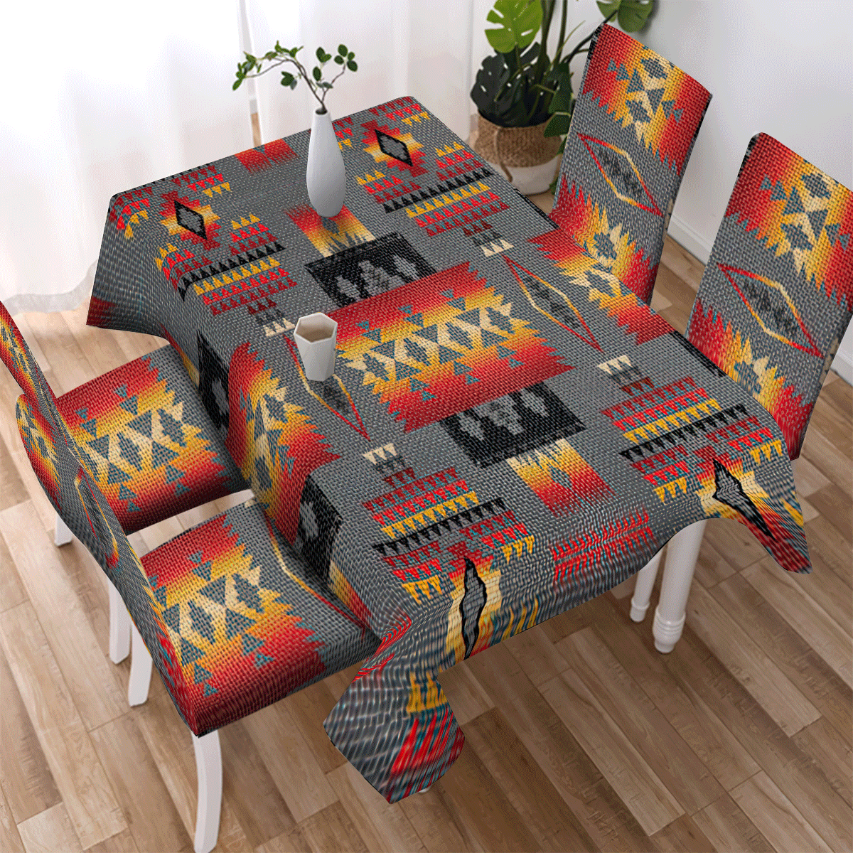 WelcomeNative Multi Pattern Culture Design Native American Tablecloth, Chair cover, 3D Tablecloth, All Over Print