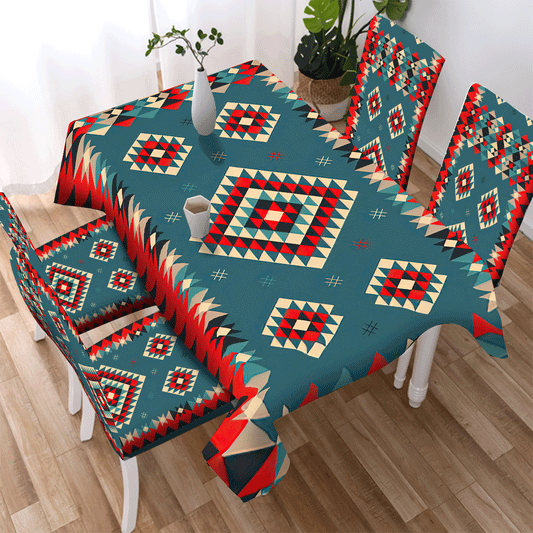 WelcomeNative Pattern Tribe Design Native American Tablecloth, Chair cover, 3D Tablecloth, All Over Print