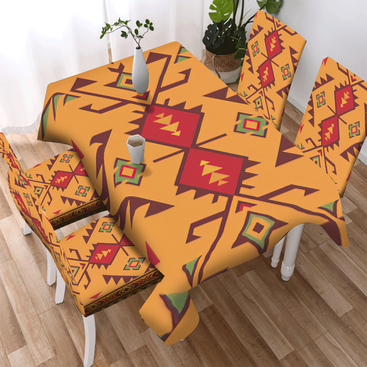 WelcomeNative Pattern Tribe Design Native American Tablecloth, Chair cover, 3D Tablecloth, All Over Print