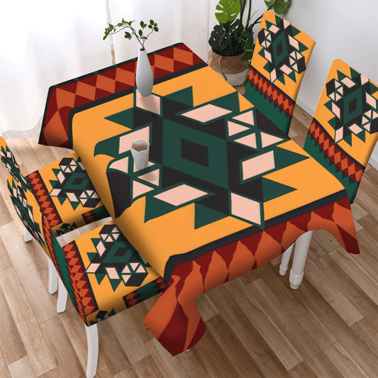 WelcomeNative Pattern Tribe Design Native American Tablecloth, Chair cover, 3D Tablecloth, All Over Print