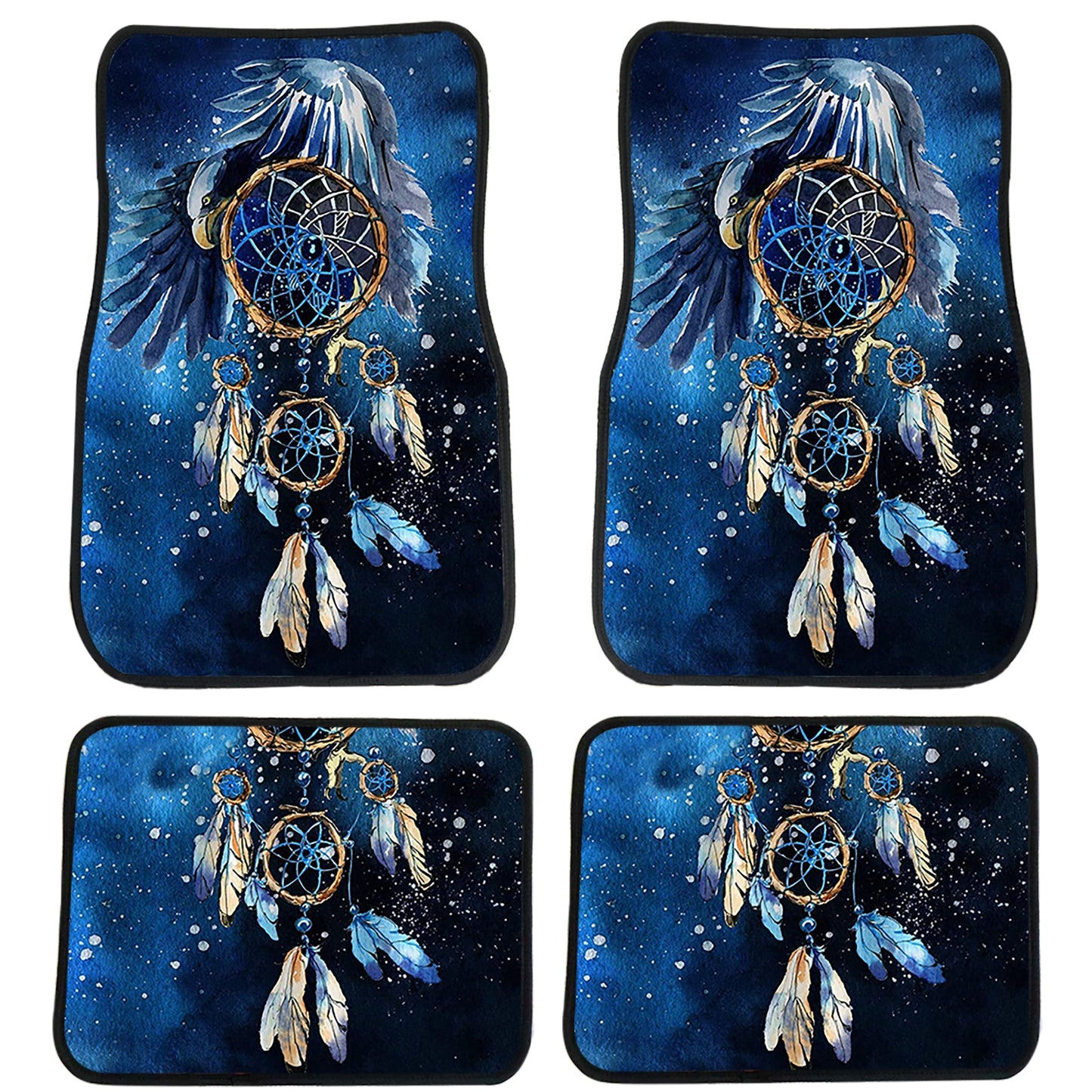 WelcomeNative Blue Dreamcatcher Front And Back Car Mats, 3D Car Seat Cover , All Over Print