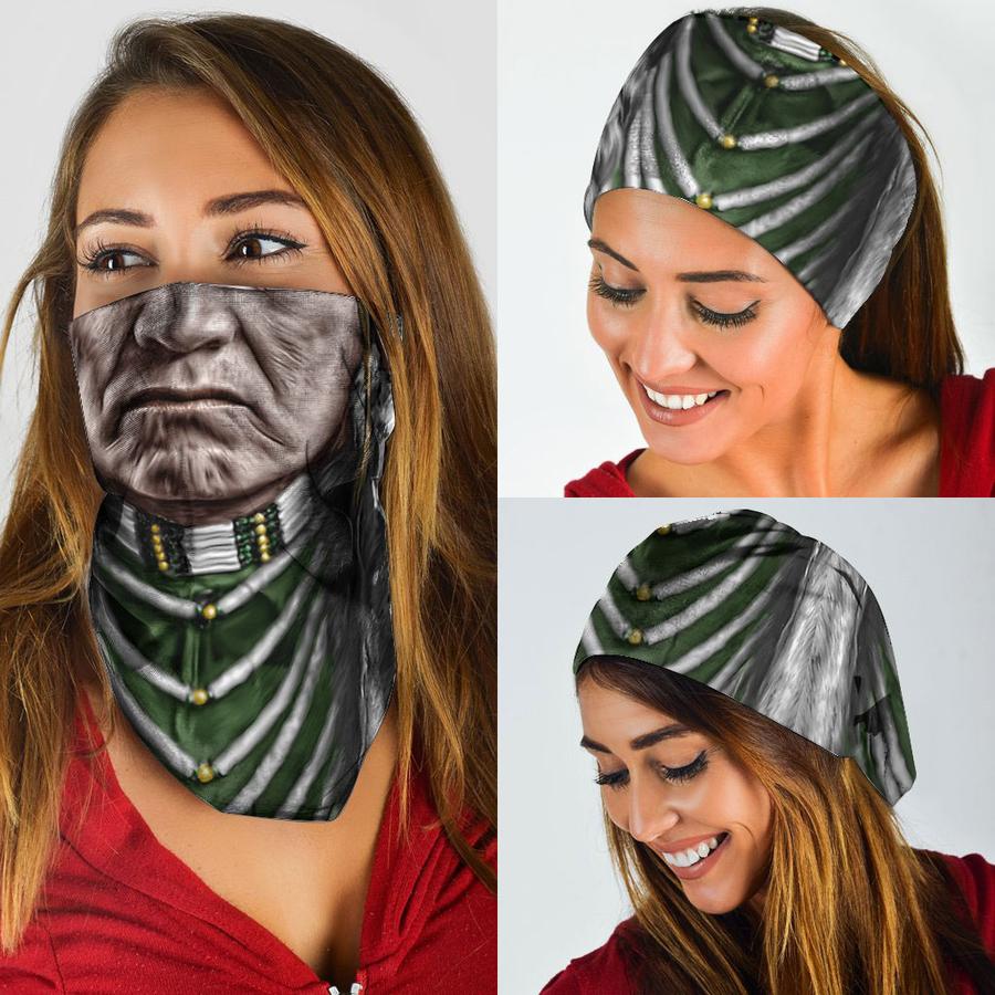 WelcomeNative Chief Head Bandana Face Mask, Native American Neck Gaiter #07