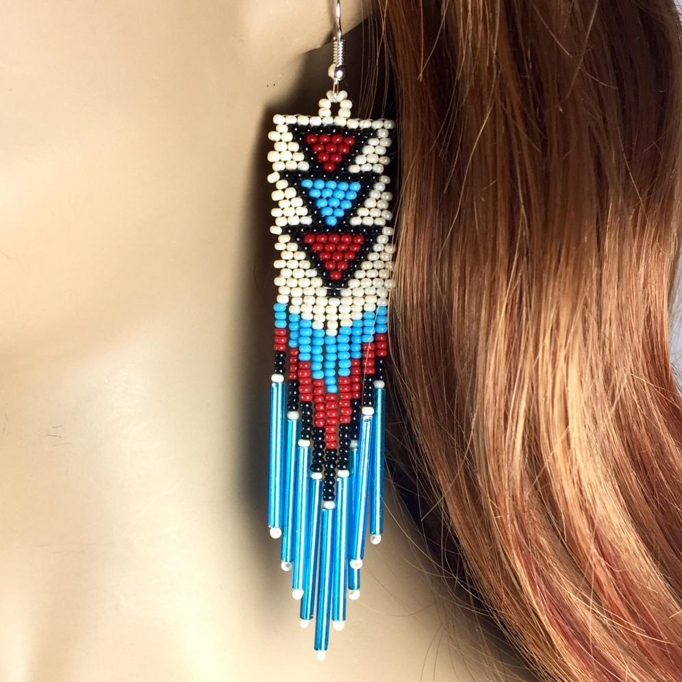 WelcomeNative Handmade Long Native Style Fashion Hook Earrings