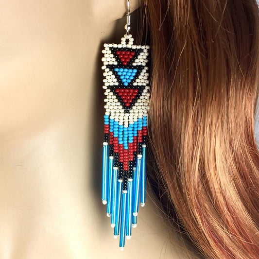 WelcomeNative Handmade Long Native Style Fashion Hook Earrings