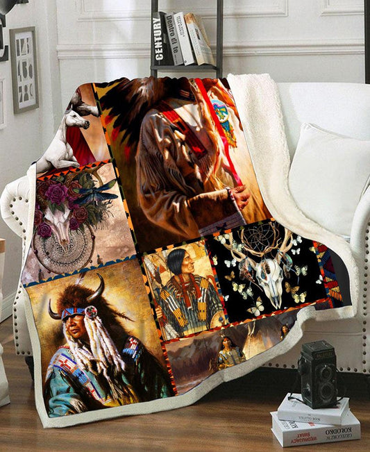 WelcomeNative 3D Pairing Fleece Blanket, 3D Fleece Blanket, All Over Print, Native American