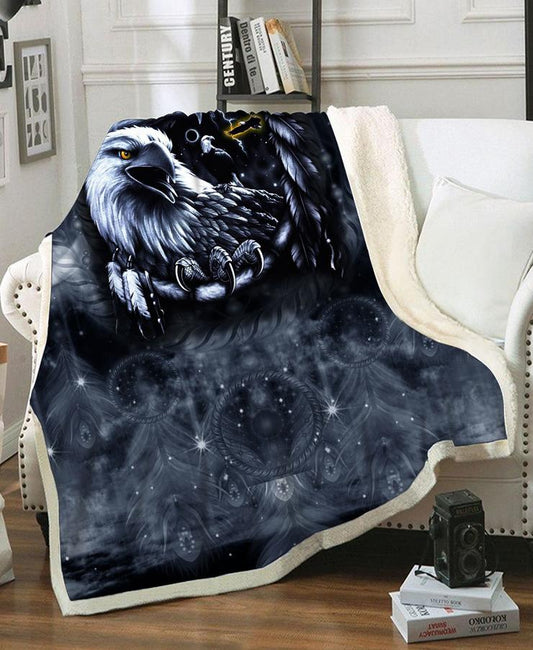 WelcomeNative Native Black Fleece Blanket, 3D Fleece Blanket, All Over Print, Native American