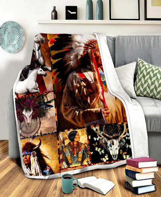 WelcomeNative 3D Pairing Fleece Blanket, 3D Fleece Blanket, All Over Print, Native American