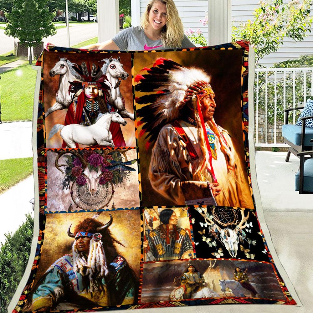WelcomeNative 3D Pairing Fleece Blanket, 3D Fleece Blanket, All Over Print, Native American