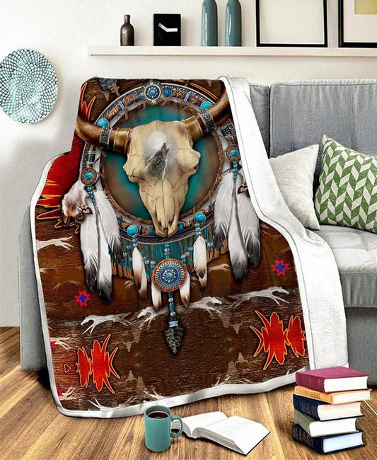 WelcomeNative Native Buffalo Fleece Blanket, 3D Fleece Blanket, All Over Print, Native American