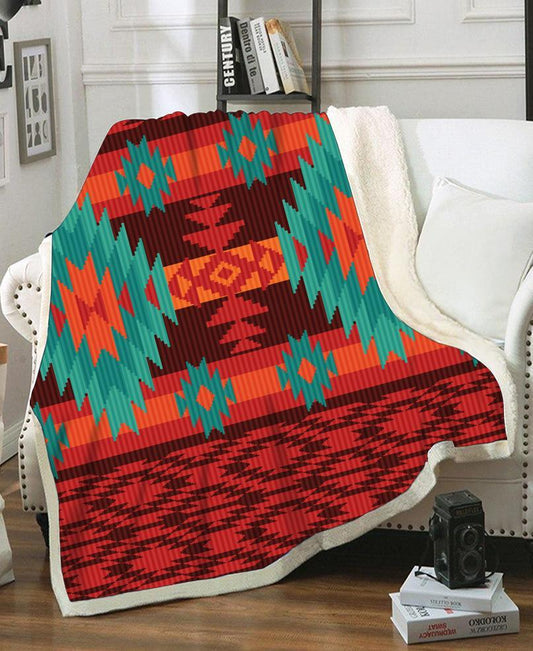 WelcomeNative Pattern Fleece Blanket, 3D Fleece Blanket, All Over Print, Native American