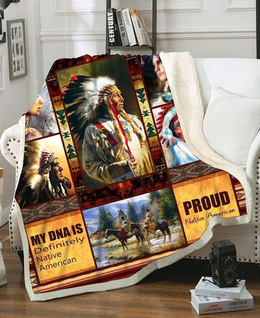 WelcomeNative Native Chief Fleece Blanket, 3D Fleece Blanket, All Over Print, Native American