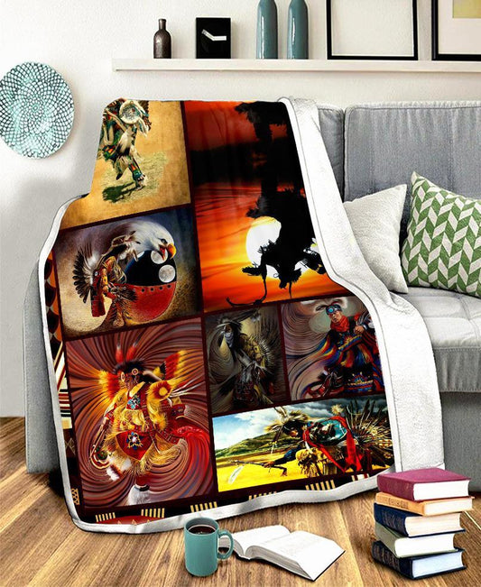 WelcomeNative Native Dancer Fleece Blanket, 3D Fleece Blanket, All Over Print, Native American