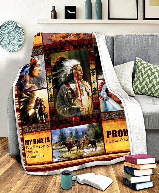 WelcomeNative Native Chief Fleece Blanket, 3D Fleece Blanket, All Over Print, Native American